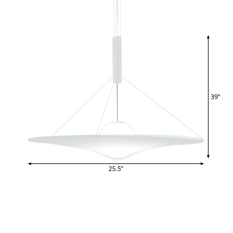 Trompet uitlopende hanglamp, ontwerper crème bolglas, 1 lamp, witte hanglamp Clearhalo