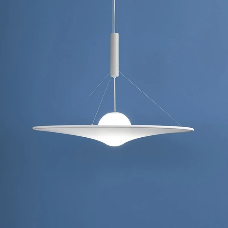 Trompet uitlopende hanglamp, ontwerper crème bolglas, 1 lamp, witte hanglamp Clearhalo