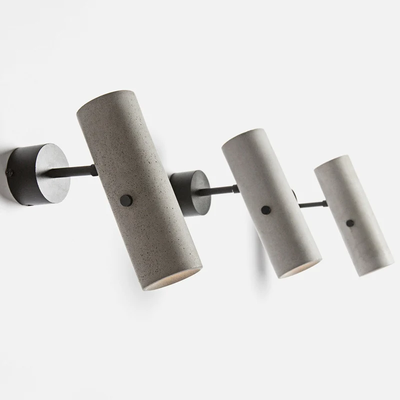 Tube Clothing Store Wandspot Cement Minimalistische LED-wandlamp grijs met draaischarnier Clearhalo