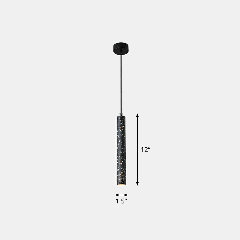 Tube LED-hanglamp Minimalistisch terrazzo eetkamer hangend plafondlicht Clearhalo
