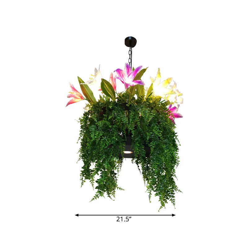Tulp/Lelie Eetkamer Hanglamp Kit Boerderij Metaal 10 Koppen Rood/Wit Kroonluchter Verlichtingsarmatuur met 2-laags ontwerp...