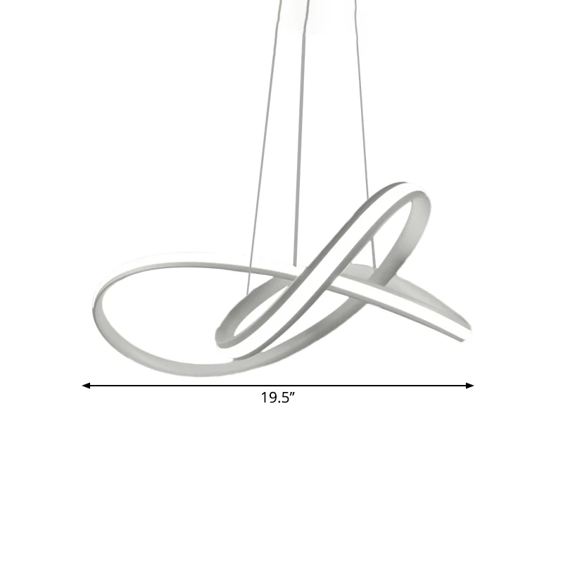Twining Hoop Drop Hanger Minimalisme Metallic LED Witte Hangende Kroonluchter Warm/Wit Licht Clearhalo