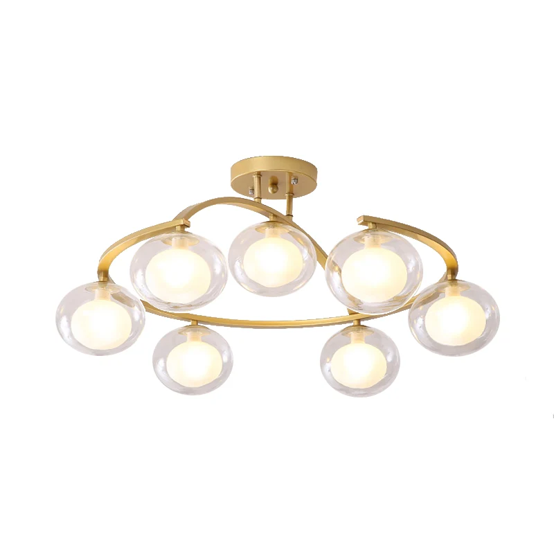 Twist Arm Semi-plafondmontagelamp met ovale kap Eigentijdse metalen plafondlamp voor café Clearhalo