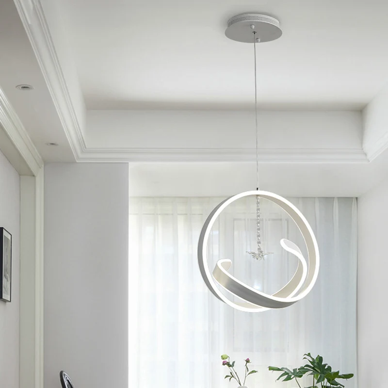 Twist hanglamp eenvoudige stijl acryl witte LED kroonluchter hanglamp, warm/wit licht Clearhalo