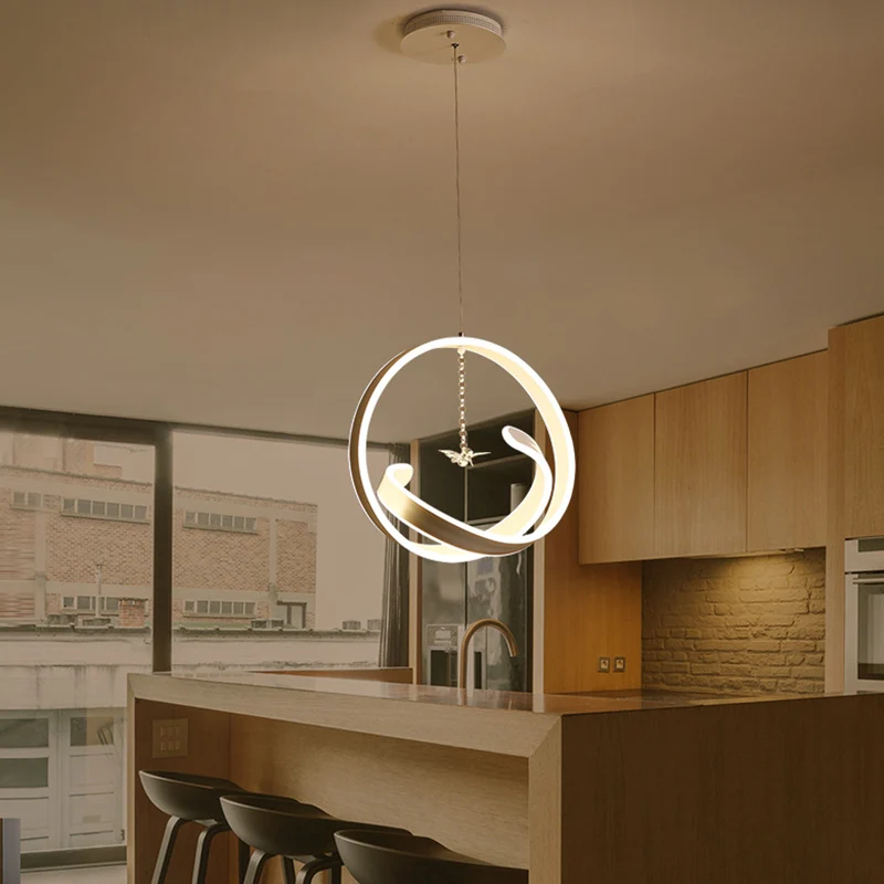 Twist hanglamp eenvoudige stijl acryl witte LED kroonluchter hanglamp, warm/wit licht Clearhalo
