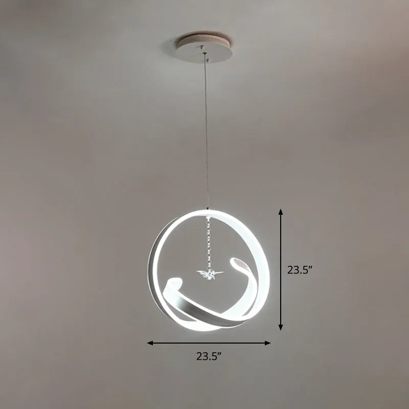 Twist hanglamp eenvoudige stijl acryl witte LED kroonluchter hanglamp, warm/wit licht Clearhalo