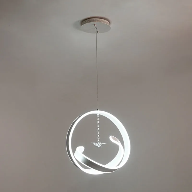 Twist hanglamp eenvoudige stijl acryl witte LED kroonluchter hanglamp, warm/wit licht Clearhalo