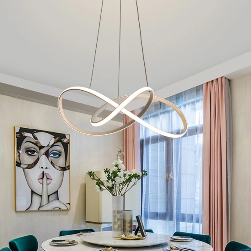 Twist Kroonluchter Hanglamp Minimalistisch Metaal Eetkamer Hanglamp Clearhalo