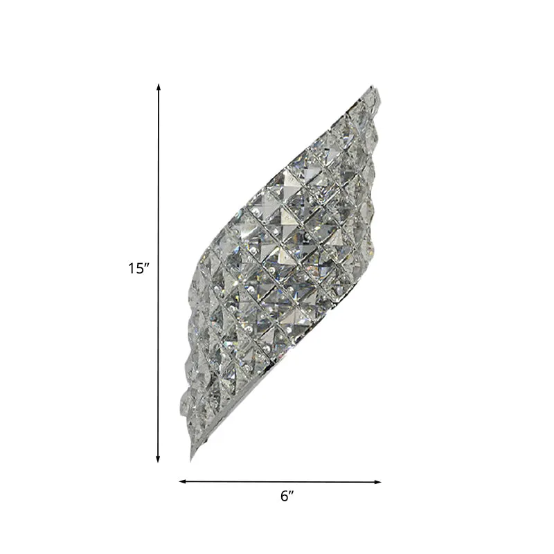 Twisted Leaf Clear Cut Crystal Sconce Minimalistische 4-lampen hoekwandlamp Clearhalo
