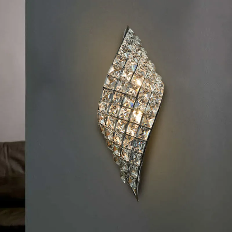Twisted Leaf Clear Cut Crystal Sconce Minimalistische 4-lampen hoekwandlamp Clearhalo