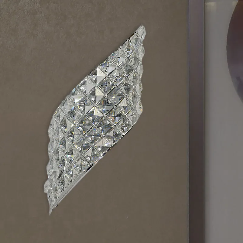 Twisted Leaf Clear Cut Crystal Sconce Minimalistische 4-lampen hoekwandlamp Clearhalo