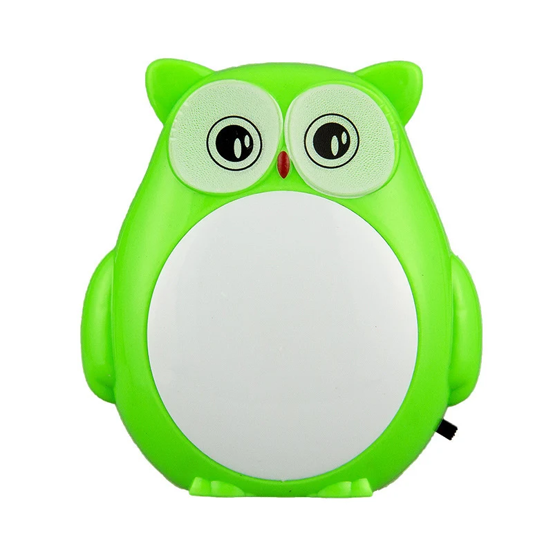 Uil kinderkamer mini-nachtlampje kunststof cartoon plug- LED-wandverlichtingsideeën rood/groen Clearhalo