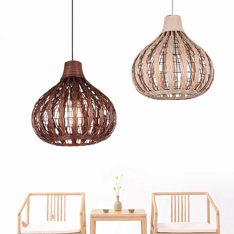 Ui-schaduwplafondlamp Aziatische stijl rotan 1-lamps hangend restaurantlichtarmatuur Clearhalo