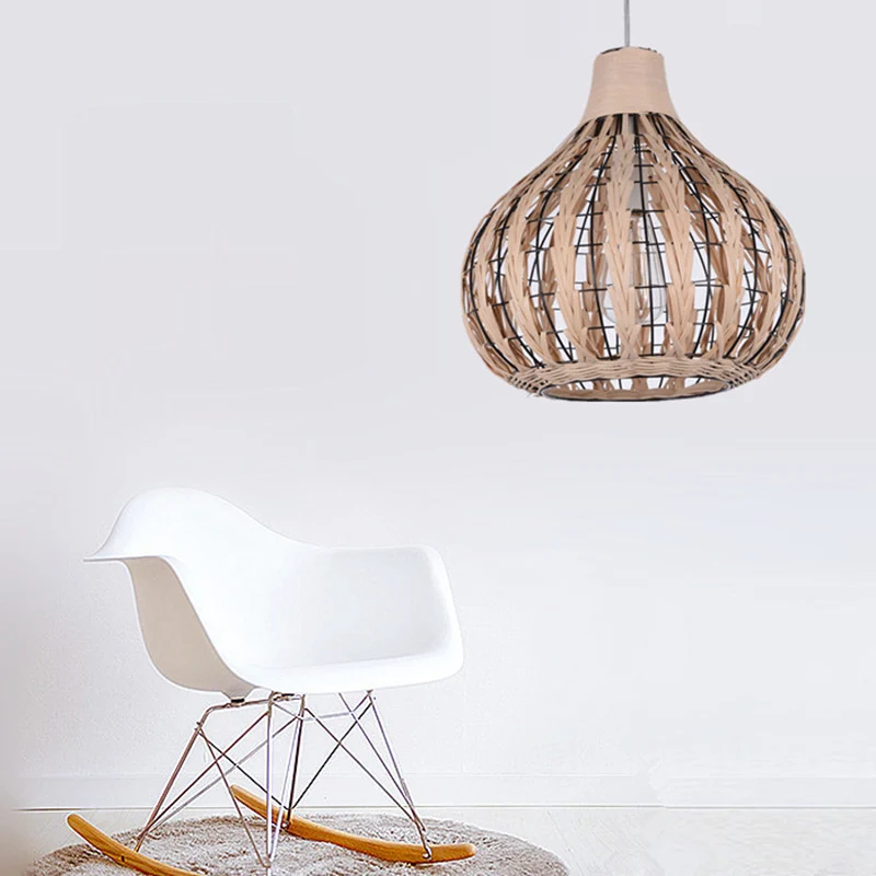 Ui-schaduwplafondlamp Aziatische stijl rotan 1-lamps hangend restaurantlichtarmatuur Clearhalo