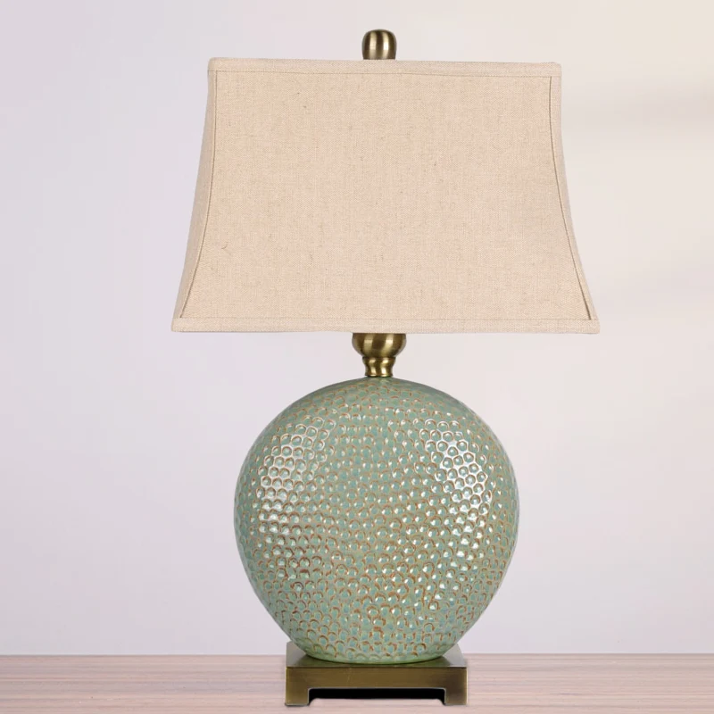 Uitlopende bureaulamp vintage stijl, 1 licht stoffen nachtkastje groen voor op het nachtkastje Clearhalo