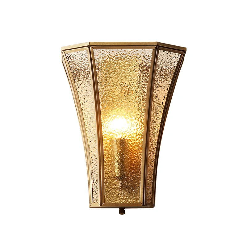 Uitlopende schaduw afgeschuinde glazen wandlamp antieke wandverlichtingsarmatuur met enkele gang Clearhalo