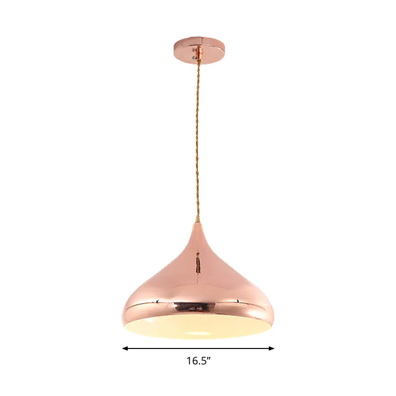 Uivormige slaapkamer hanglamp Metaal Eén lichte eigentijdse hanglamp rosé goud Clearhalo