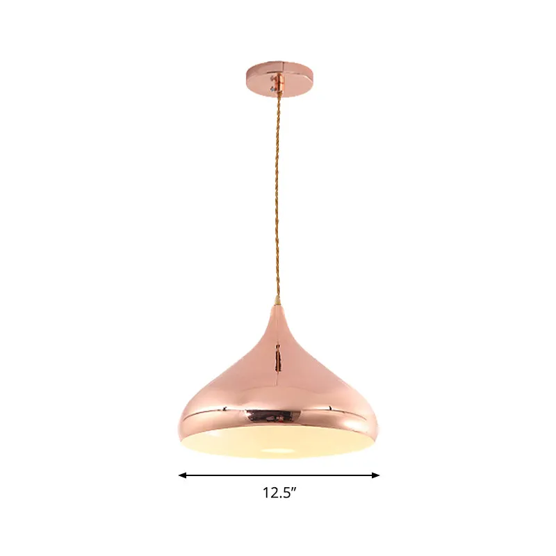 Uivormige slaapkamer hanglamp Metaal Eén lichte eigentijdse hanglamp rosé goud Clearhalo