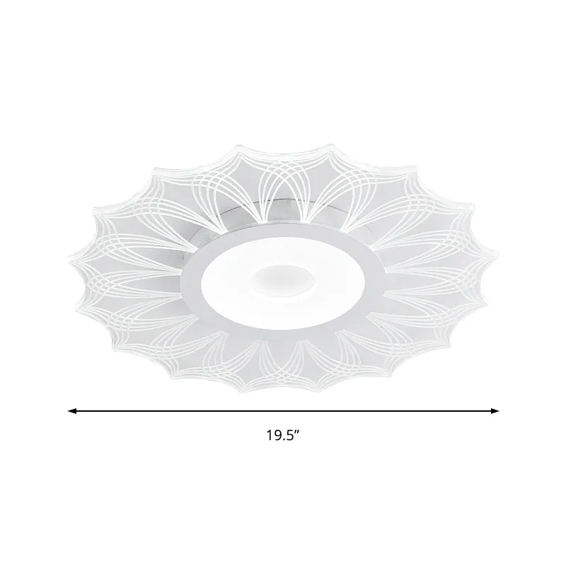 Ultradunne ronde inbouwlamp eigentijds acryl LED helder plafondlamp voor slaapkamer, 16 "/19,5"/23,5 "diam. Clearhalo