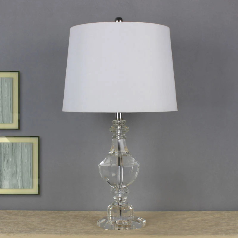 Urnvorm tafellamp modernistisch handgesneden kristal 1 lamp kleine bureaulamp wit Clearhalo