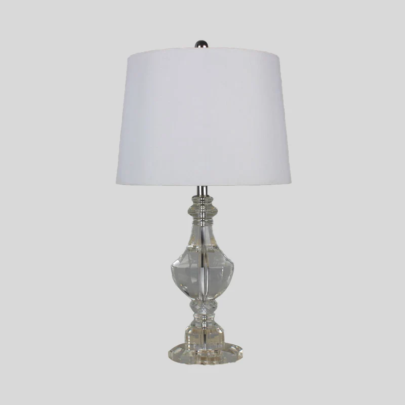 Urnvorm tafellamp modernistisch handgesneden kristal 1 lamp kleine bureaulamp wit Clearhalo