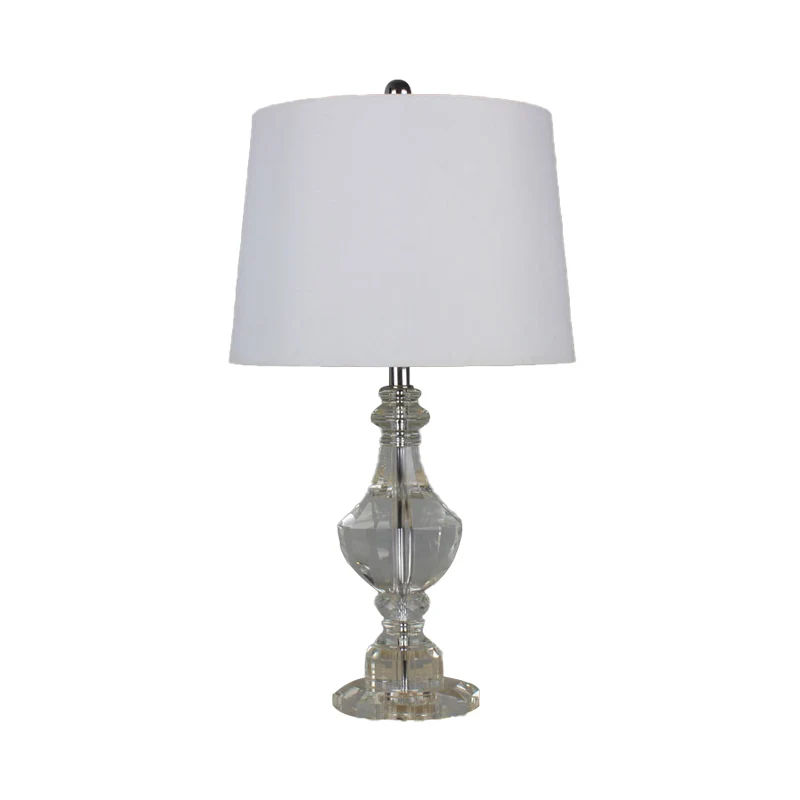 Urnvorm tafellamp modernistisch handgesneden kristal 1 lamp kleine bureaulamp wit Clearhalo