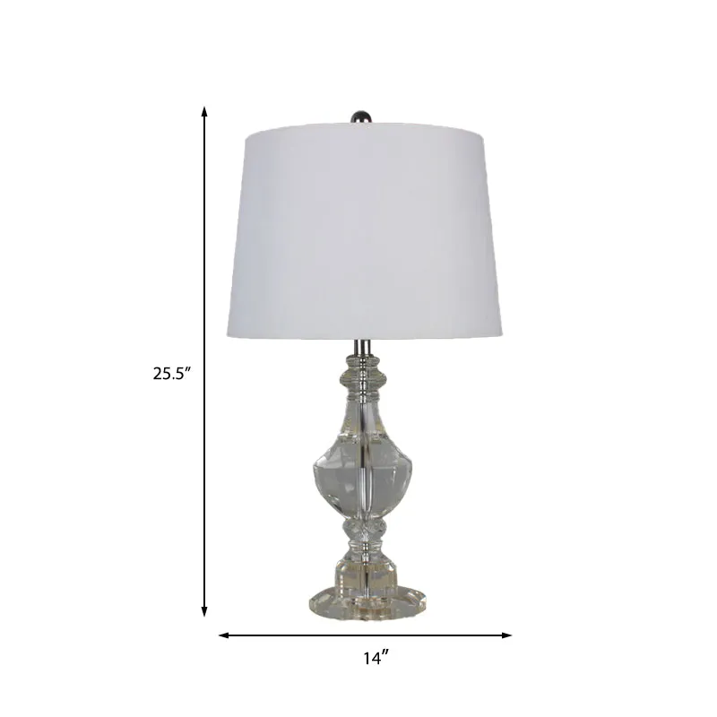 Urnvorm tafellamp modernistisch handgesneden kristal 1 lamp kleine bureaulamp wit Clearhalo