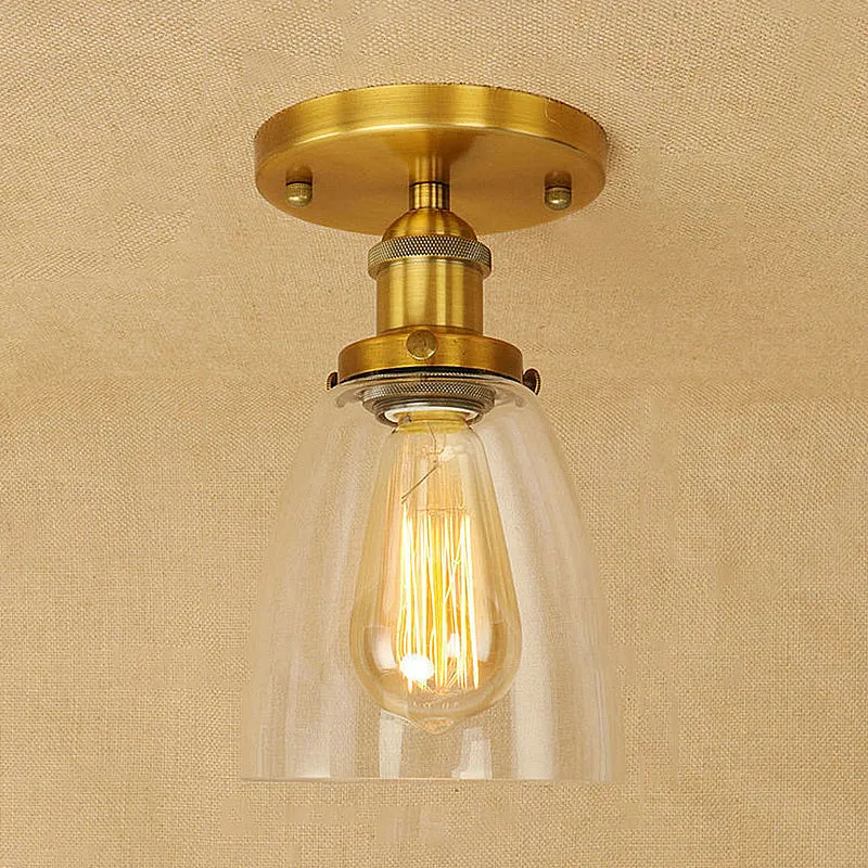 Verlichtingsarmaturen met één lamp Plafond Industriële kegel Helder glas Semi-inbouwverlichting zilver/messing/roest Clear...