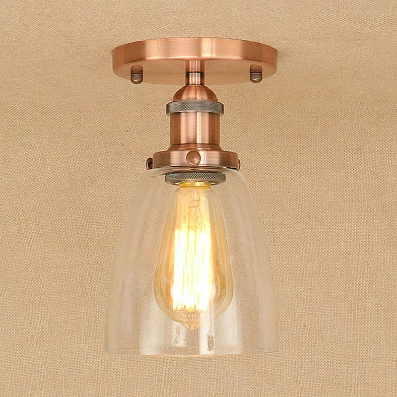 Verlichtingsarmaturen met één lamp Plafond Industriële kegel Helder glas Semi-inbouwverlichting zilver/messing/roest Clear...