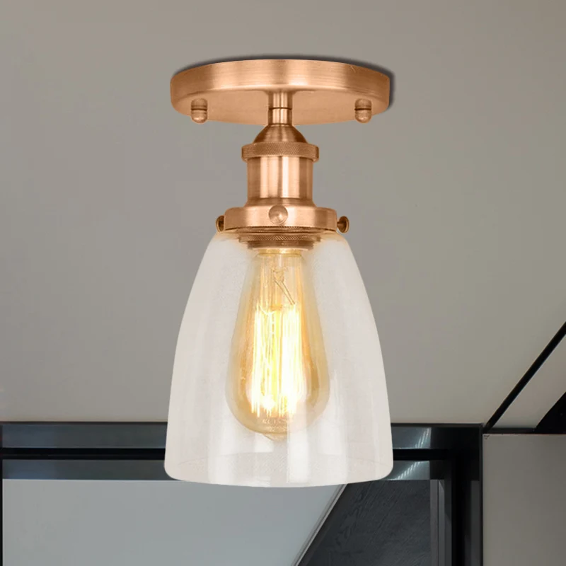Verlichtingsarmaturen met één lamp Plafond Industriële kegel Helder glas Semi-inbouwverlichting zilver/messing/roest Clear...