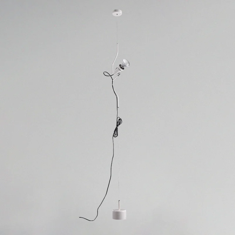 Verstelbare lijn hanglamp moderne stijl metallic 1-lichts spotlicht rood/wit voor woonkamer Clearhalo