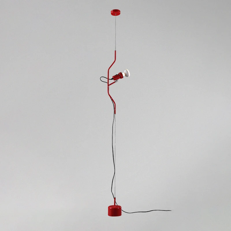 Verstelbare lijn hanglamp moderne stijl metallic 1-lichts spotlicht rood/wit voor woonkamer Clearhalo