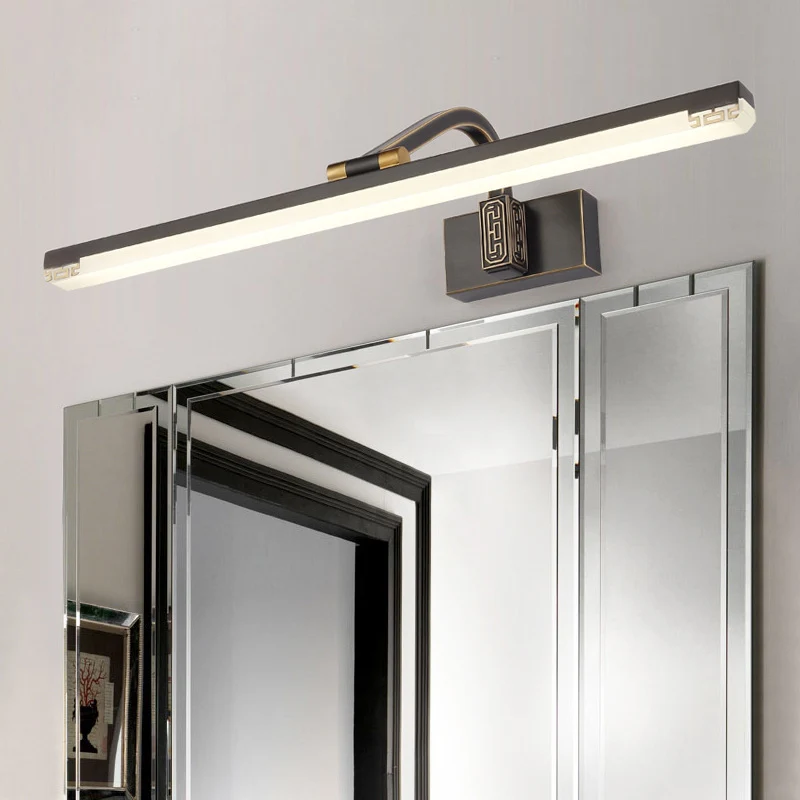 Verstelbare lineaire LED-ijdelheidslamp Traditionele acryl wandkandelaarverlichting voor badkamer Clearhalo