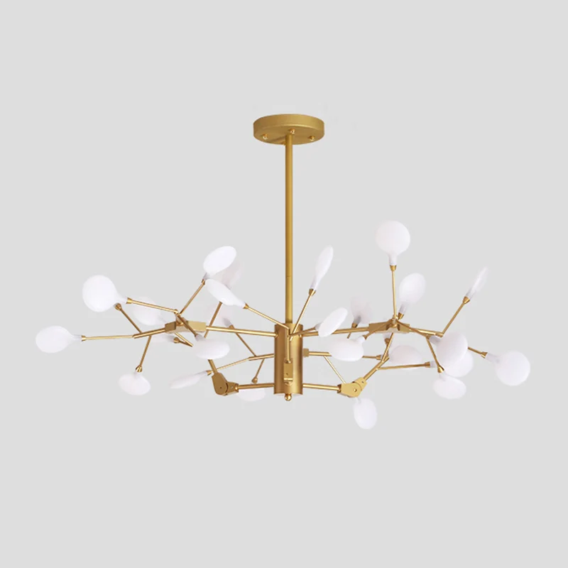 Vertakte Firefly acryl LED-plafondverlichting postmoderne witte kroonluchterlamp Clearhalo