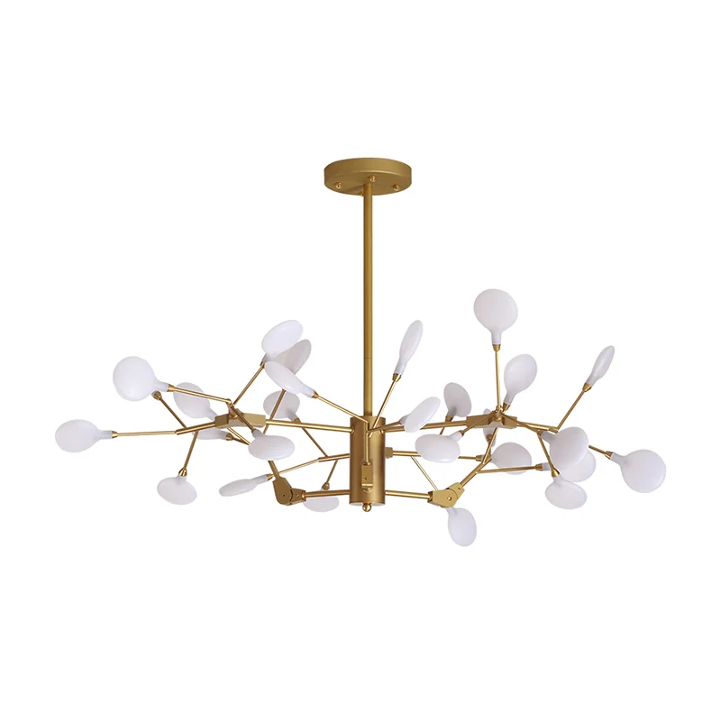 Vertakte Firefly acryl LED-plafondverlichting postmoderne witte kroonluchterlamp Clearhalo