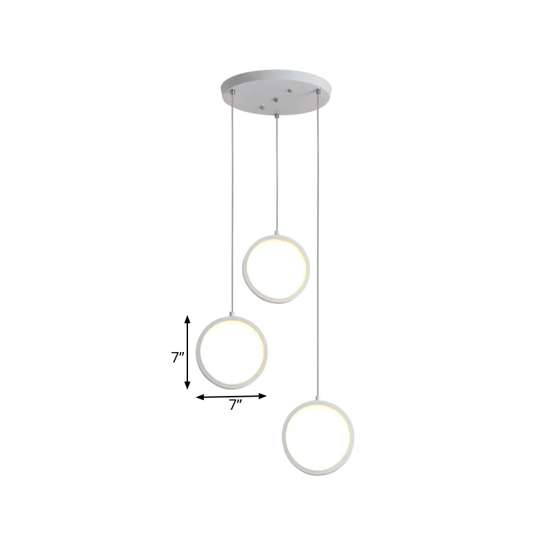 Vierkant/cirkel cluster hanger modernisme acryl 3 lampen zwart/wit hangende plafondlamp warm/wit licht met ronde/lineaire...