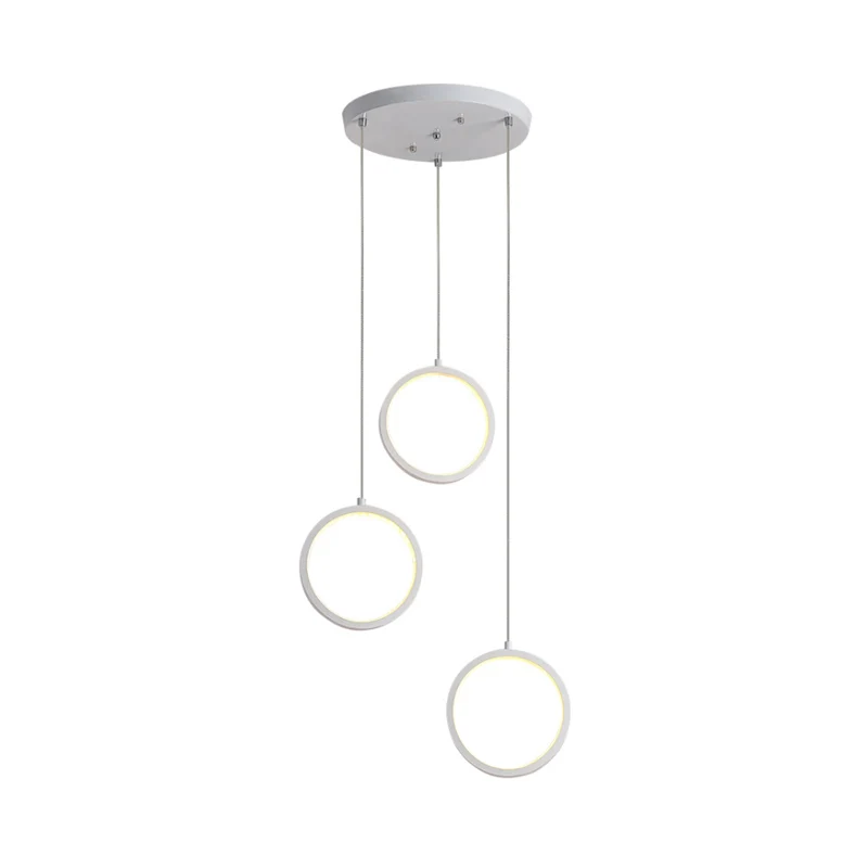 Vierkant/cirkel cluster hanger modernisme acryl 3 lampen zwart/wit hangende plafondlamp warm/wit licht met ronde/lineaire...