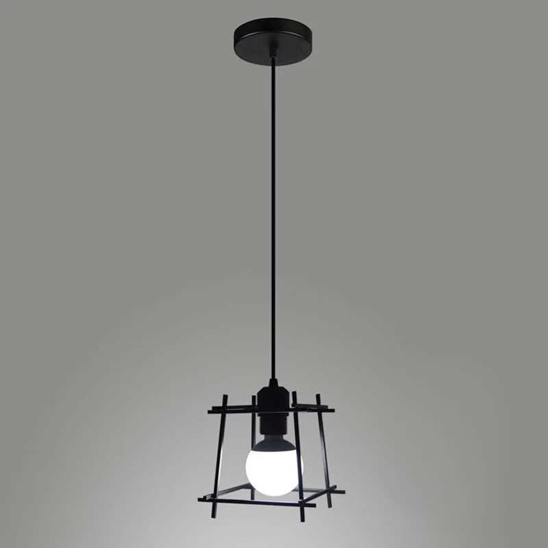 Vierkante semi-inbouw kroonluchter retro-industriële stijl 1 lichtmetalen plafondverlichtingsarmaturen voor gang Clearhalo