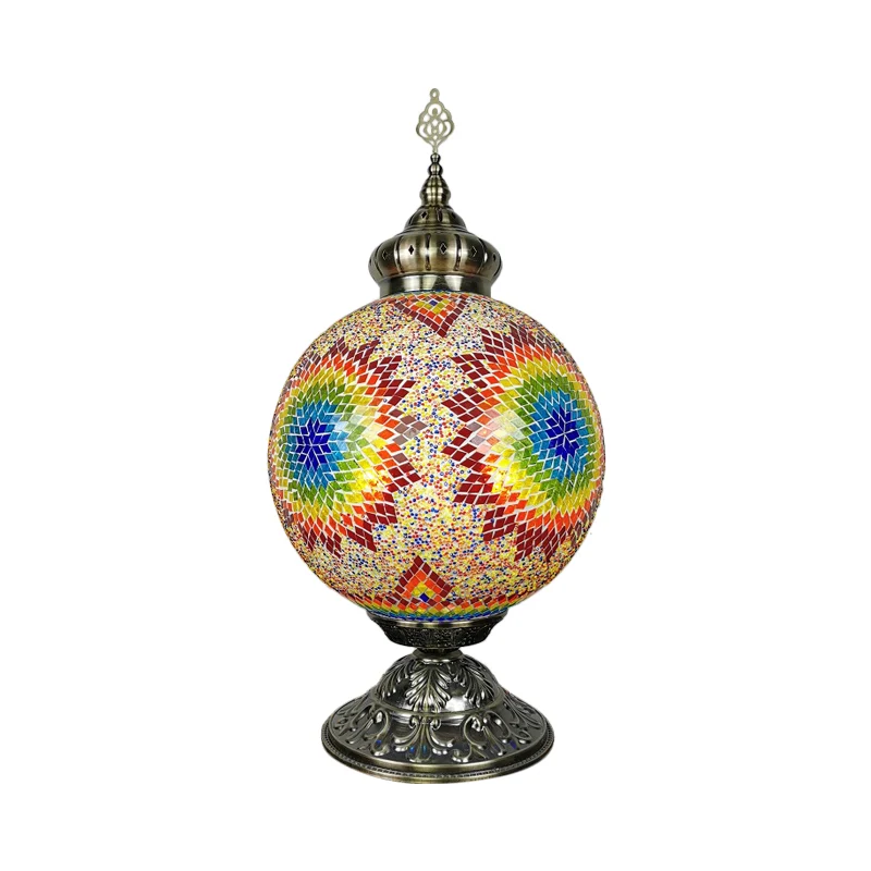 Vintage Sphere Nachtkastje Verlichting 1-lichts handgerolde kunstglazen nachttafellamp voor slaapkamer Clearhalo