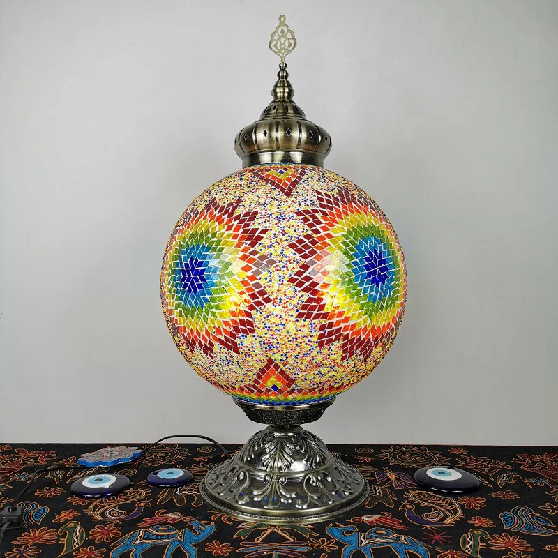 Vintage Sphere Nachtkastje Verlichting 1-lichts handgerolde kunstglazen nachttafellamp voor slaapkamer Clearhalo
