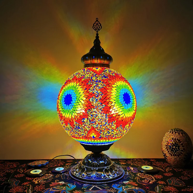 Vintage Sphere Nachtkastje Verlichting 1-lichts handgerolde kunstglazen nachttafellamp voor slaapkamer Clearhalo