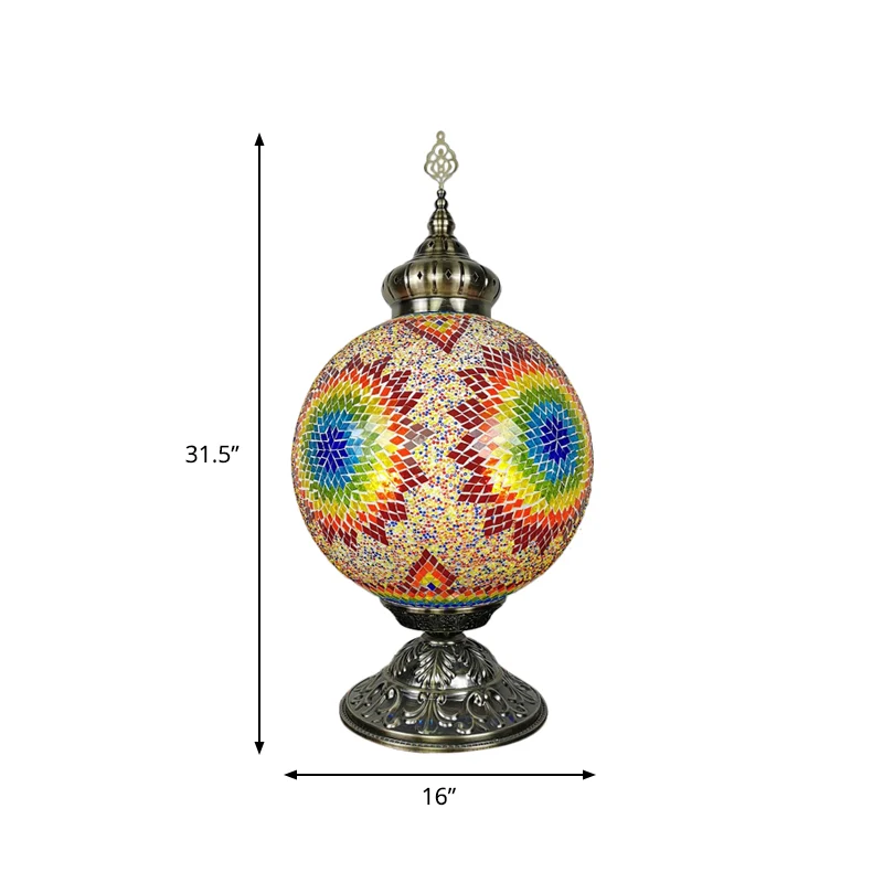 Vintage Sphere Nachtkastje Verlichting 1-lichts handgerolde kunstglazen nachttafellamp voor slaapkamer Clearhalo