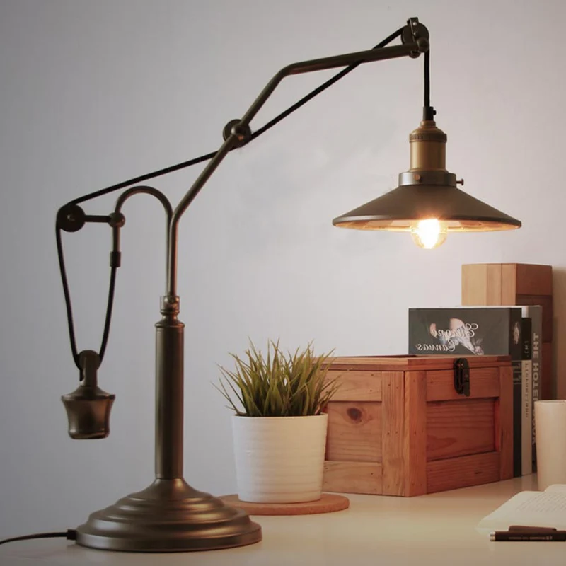 Vintage stijl schotel schaduw bureauverlichting 1 licht metalen leeslamp brons voor studeerkamer Clearhalo