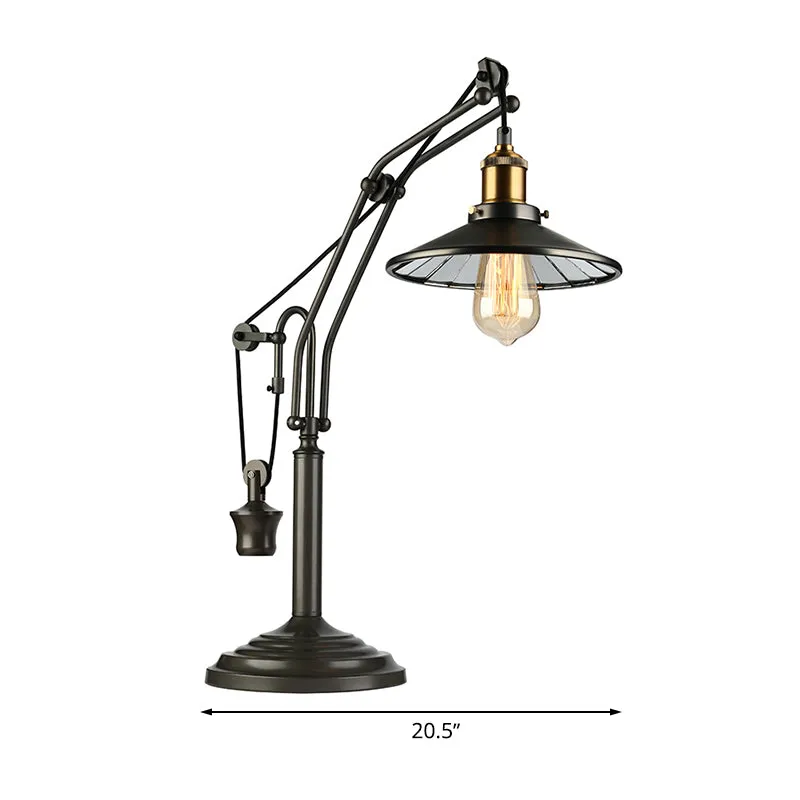 Vintage stijl schotel schaduw bureauverlichting 1 licht metalen leeslamp brons voor studeerkamer Clearhalo