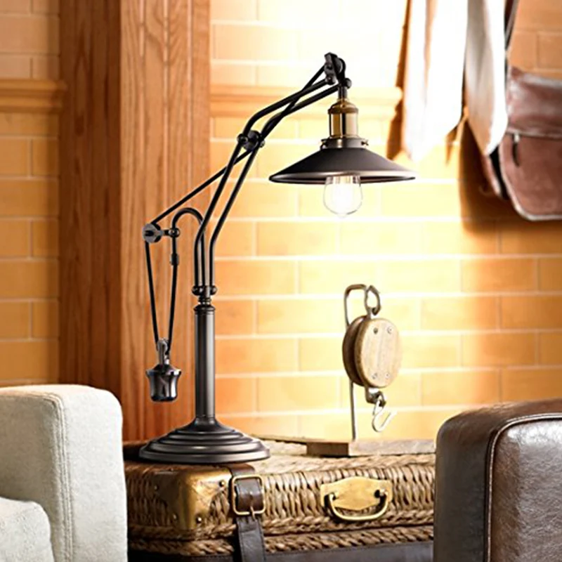 Vintage stijl schotel schaduw bureauverlichting 1 licht metalen leeslamp brons voor studeerkamer Clearhalo
