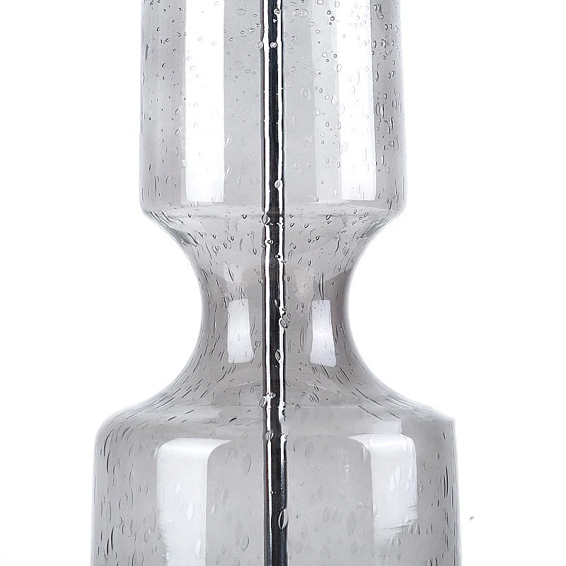 Vintage Urn Nachttafellamp 1 Hoofd Waterglas Nachtlamp met Vat Witte Stoffen Schaduw Clearhalo