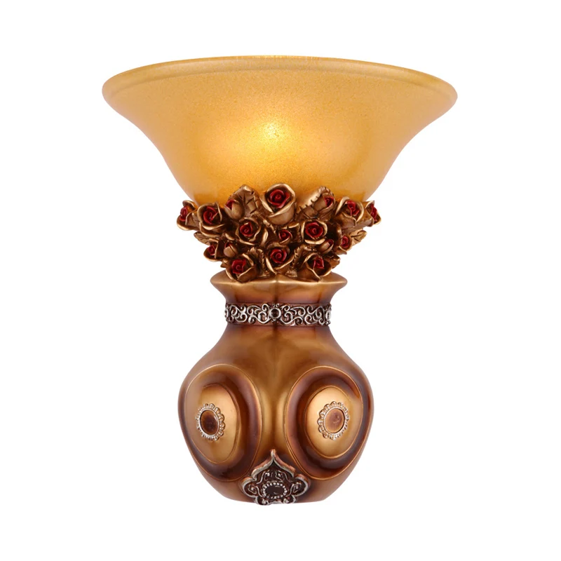 Vintage vaas wandkandelaar licht 1 kop hars bronzen afwerking wandmontage lichtarmatuur Clearhalo