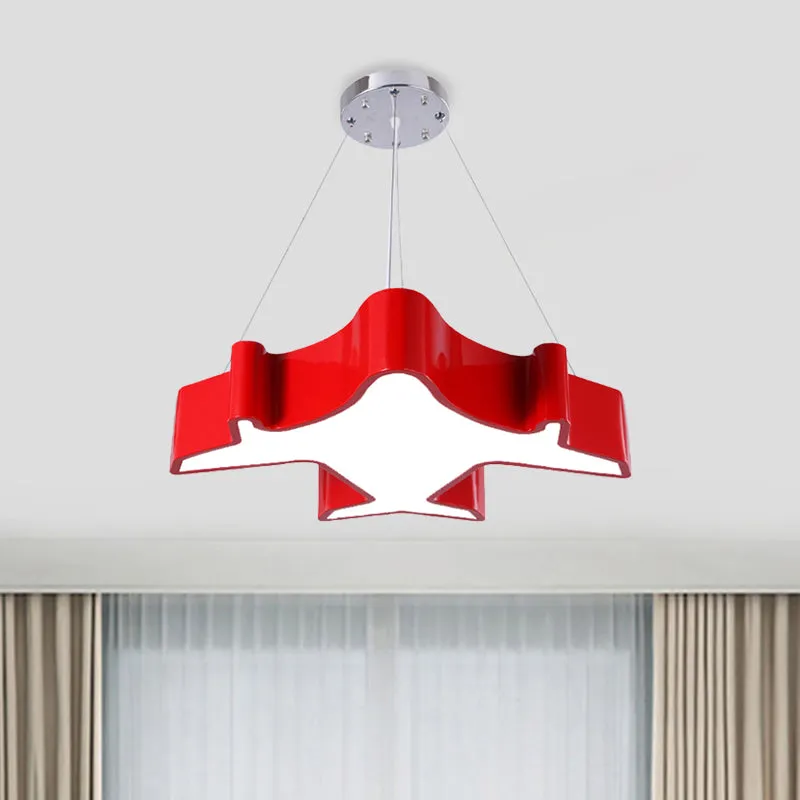 Vliegtuig speelkamer hanglamp acryl cartoon stijl LED kroonluchter lichtarmatuur blauw/geel/groen Clearhalo