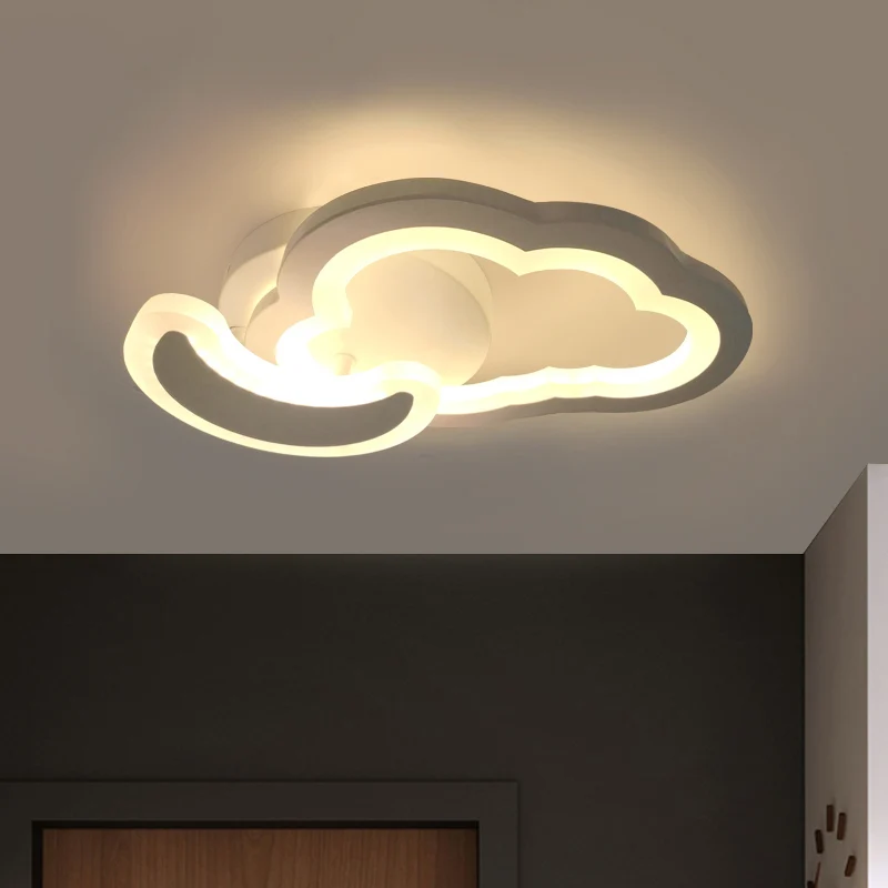 Vliegtuig/Maan en Wolkenfoyer Semi-inbouw acryl Noordse LED-plafondgemonteerde lamp wit Clearhalo