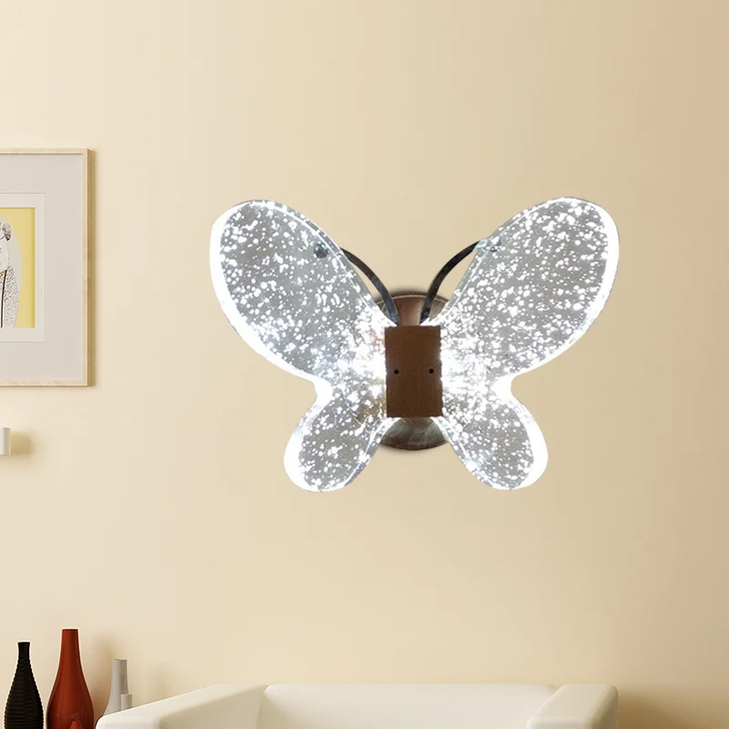 Vlinderslaapkamer Wandkandelaar Helder Kristal LED Minimalistische Wandverlichtingsideeën goud Clearhalo